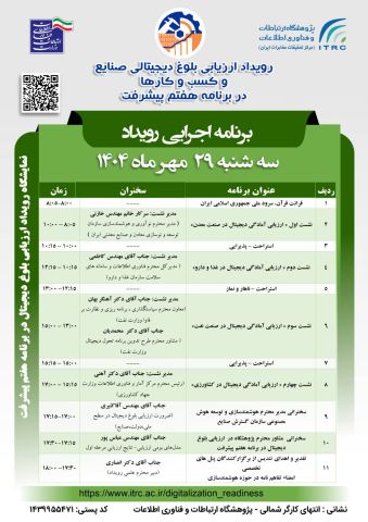 رویداد ملی «ارزیابی آمادگی دیجیتالی صنایع و کسب‌وکارها» 